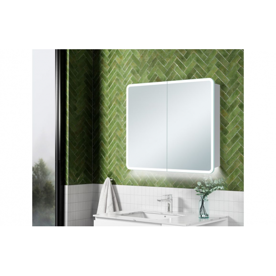 Akari 600mm 2 Door LED Mirrored Cabinet from Ebzone