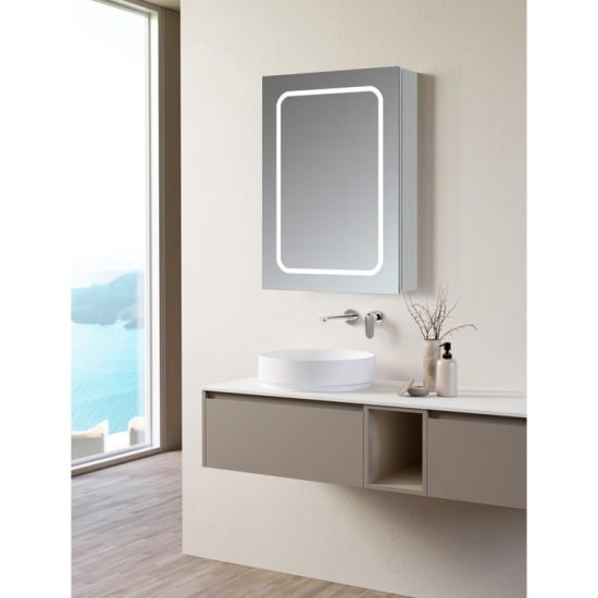 Rika 500mm 1 Door Front-Lit LED Mirror Cabinet