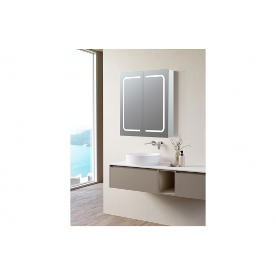 Rika 600mm 2 Door Front-Lit LED Mirror Cabinet from Ebzone Rika 600mm 2 Door Front-Lit LED Mirror Cabinet from Ebzone