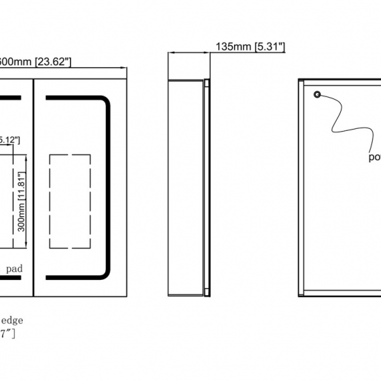 Rika 600mm 2 Door Front-Lit LED Mirror Cabinet