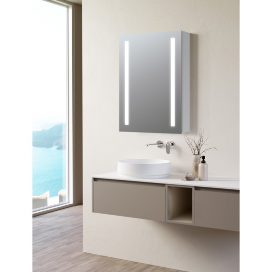 Sakura 500mm 1 Door Front-Lit LED Mirror Cabinet