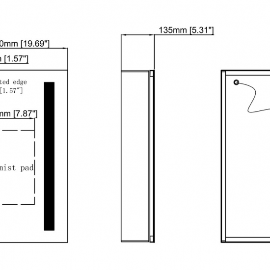 Sakura 500mm 1 Door Front-Lit LED Mirror Cabinet