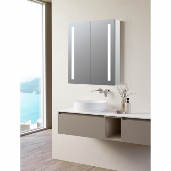 Sakura 600mm 2 Door Front-Lit LED Mirror Cabinet