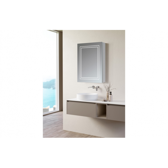 Suki 500mm 1 Door Front-Lit LED Mirror Cabinet from Ebzone Suki 500mm 1 Door Front-Lit LED Mirror Cabinet from Ebzone