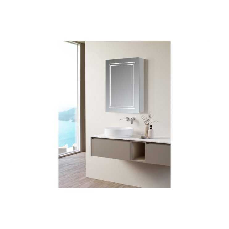 Suki 500mm 1 Door Front-Lit LED Mirror Cabinet