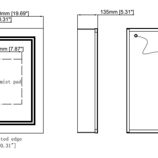 Suki 500mm 1 Door Front-Lit LED Mirror Cabinet