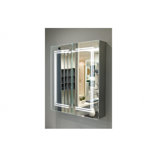 Suki 600mm 2 Door Front-Lit LED Mirror Cabinet from Ebzone Suki 600mm 2 Door Front-Lit LED Mirror Cabinet from Ebzone