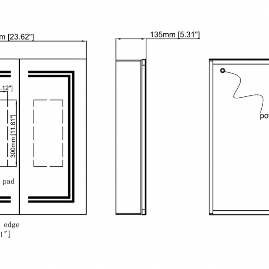 Suki 600mm 2 Door Front-Lit LED Mirror Cabinet