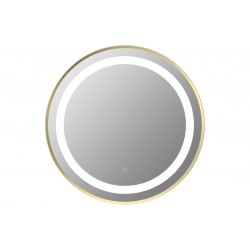 Halo 600mm Round Front-Lit LED Mirror - Brushed Brass Halo 600mm Round Front-Lit LED Mirror - Brushed Brass