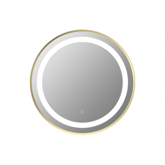 BTL Bathroom Mirrors DIMR0082 Halo 600mm Round Front-Lit LED Mirror - Brushed Brass BTL Bathroom Mirrors DIMR0082 Halo 600mm Round Front-Lit LED Mirror - Brushed Brass