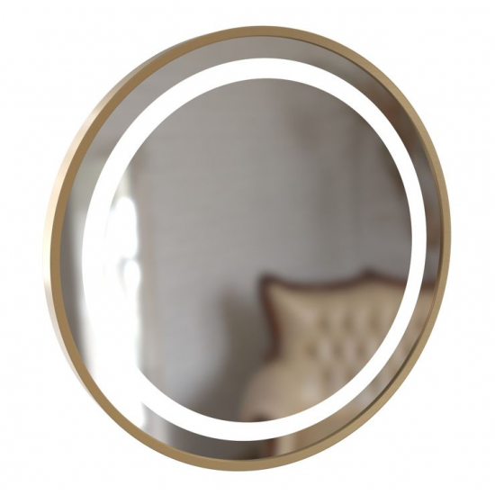 BTL Bathroom Mirrors DIMR0082 Halo 600mm Round Front-Lit LED Mirror - Brushed Brass