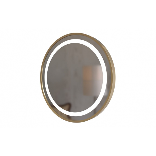 BTL Bathroom Mirrors DIMR0082 Halo 600mm Round Front-Lit LED Mirror - Brushed Brass BTL Bathroom Mirrors DIMR0082 Halo 600mm Round Front-Lit LED Mirror - Brushed Brass