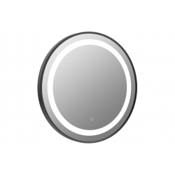 Halo 600mm Round Front-Lit LED Mirror - Matt Black Halo 600mm Round Front-Lit LED Mirror - Matt Black