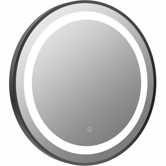 BTL Bathroom Mirrors DIMR0064 Halo 600mm Round Front-Lit LED Mirror - Matt Black