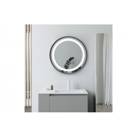 BTL Bathroom Mirrors DIMR0064 Halo 600mm Round Front-Lit LED Mirror - Matt Black