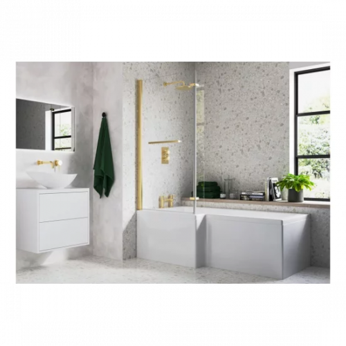 Bath Screens Brushed Brass Frame