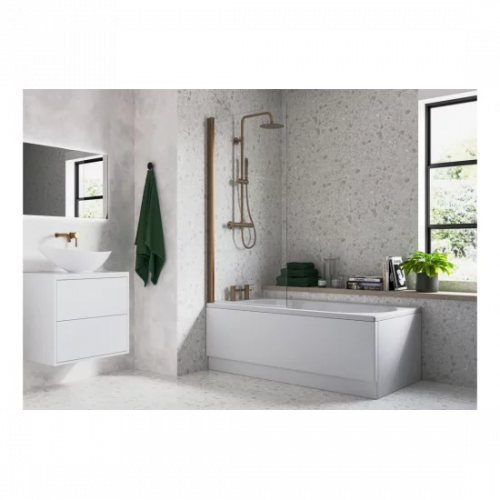 Bath Screens Brushed Bronze Frame