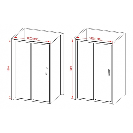 Classix 1100mm Sliding Door - Brushed Brass