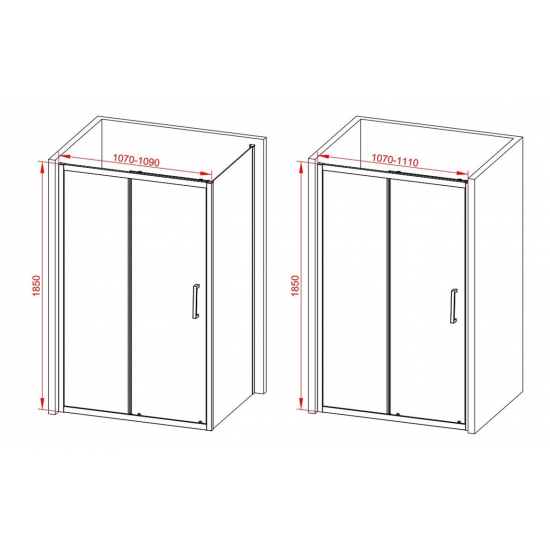 Classix 1100mm Sliding Door - Matt Black