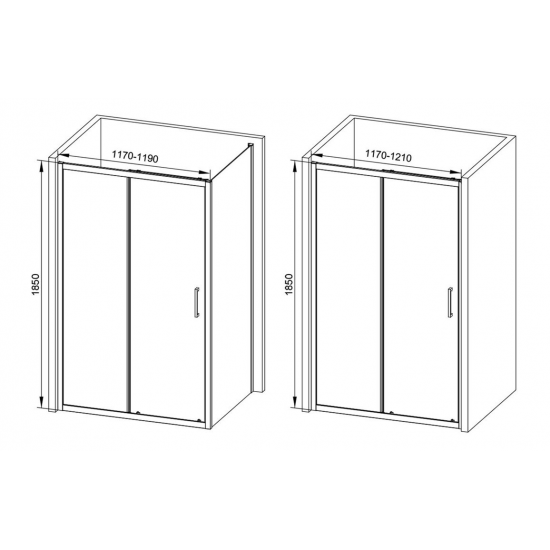 Classix 1200mm Sliding Door - Matt Black