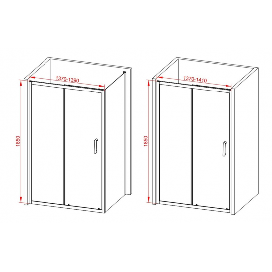 Classix 1400mm Sliding Door - Brushed Brass