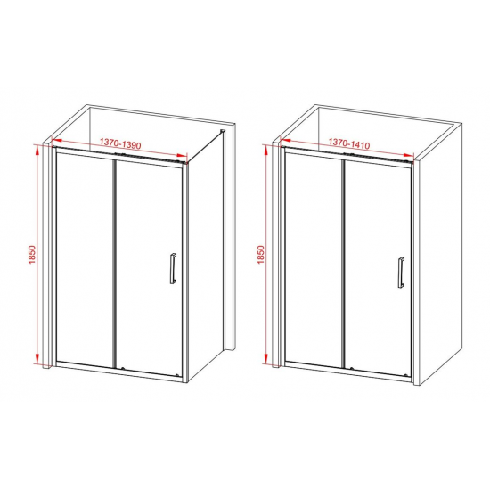 Classix 1400mm Sliding Door - Matt Black