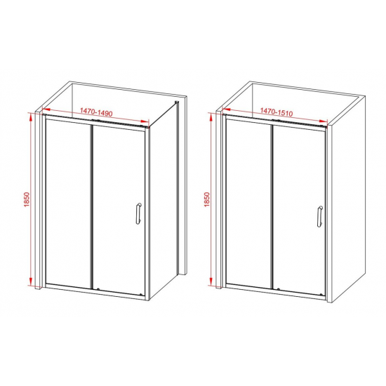 Classix 1500mm Sliding Door - Brushed Brass