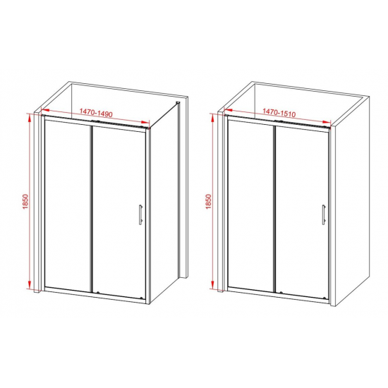 Classix 1500mm Sliding Door - Chrome