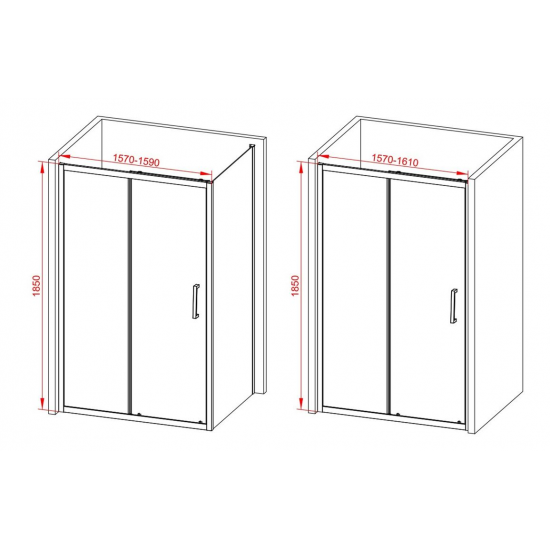 Classix 1600mm Sliding Door - Matt Black