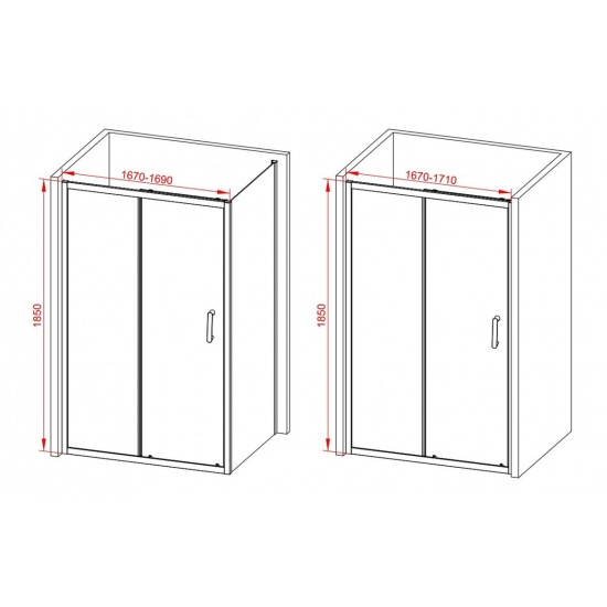 Classix 1700mm Sliding Door - Brushed Brass