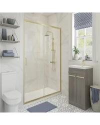 Sliding Shower Doors Brushed Brass Frame