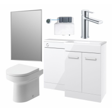Venosa 1000mm Furniture & BTW WC Pack - White Gloss (RH)