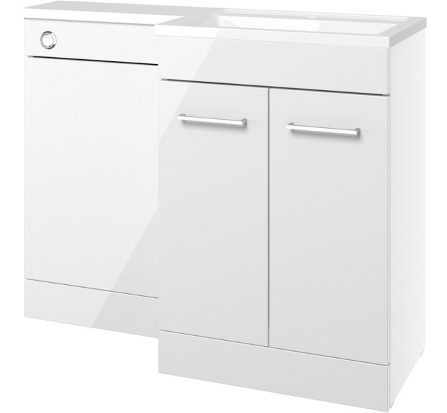 Venosa 1000mm Furniture & BTW WC Pack - White Gloss (RH)