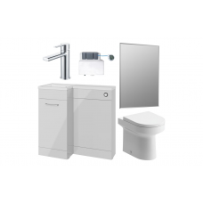 Venosa 900mm Furniture & BTW WC Pack - Grey Gloss (LH)