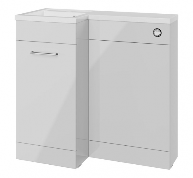 Venosa 900mm Furniture & BTW WC Pack - Grey Gloss (LH)