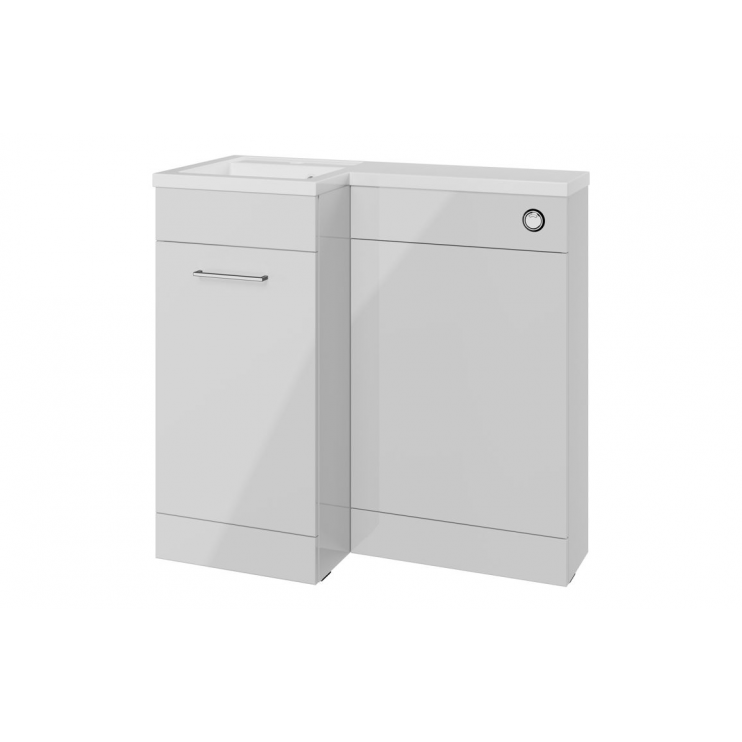 Venosa 900mm Furniture & BTW WC Pack - Grey Gloss (LH)