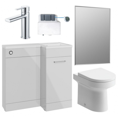 Venosa 900mm Furniture & BTW WC Pack - Grey Gloss (RH)