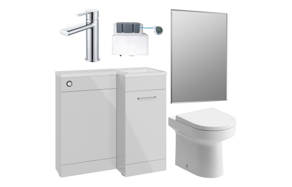 Venosa 900mm Furniture & BTW WC Pack - Grey Gloss (RH)