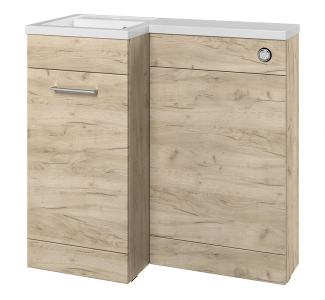 Venosa 900mm Furniture & BTW WC Pack - Oak (LH)