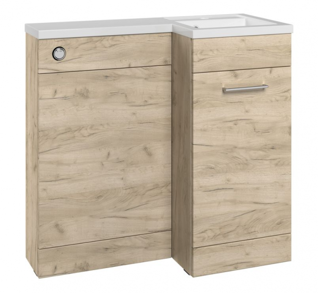 Venosa 900mm Furniture & BTW WC Pack - Oak (RH)
