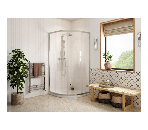 Classix 900mm 2 Door Easy-Fit Quadrant & 45mm Tray Pack - Chrome