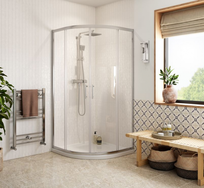 Classix 800mm 2 Door Easy-Fit Quadrant & 45mm Tray Pack - Chrome