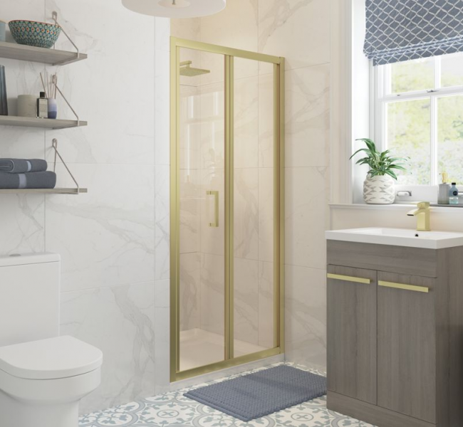 Classix 800mm Bi-fold Door - Brushed Brass Classix 800mm Bi-fold Door - Brushed Brass