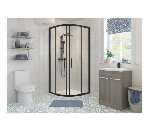 Classix 800mm 2 Door Quadrant - Black