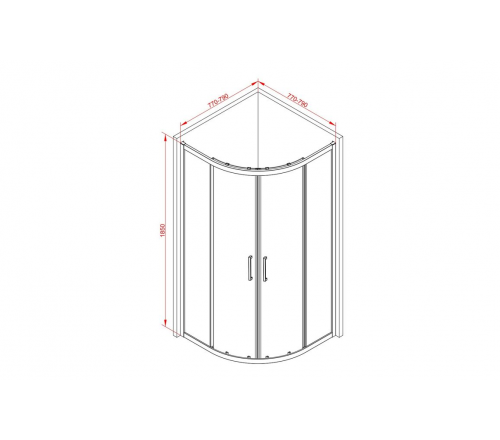 Classix 800mm 2 Door Quadrant - Black