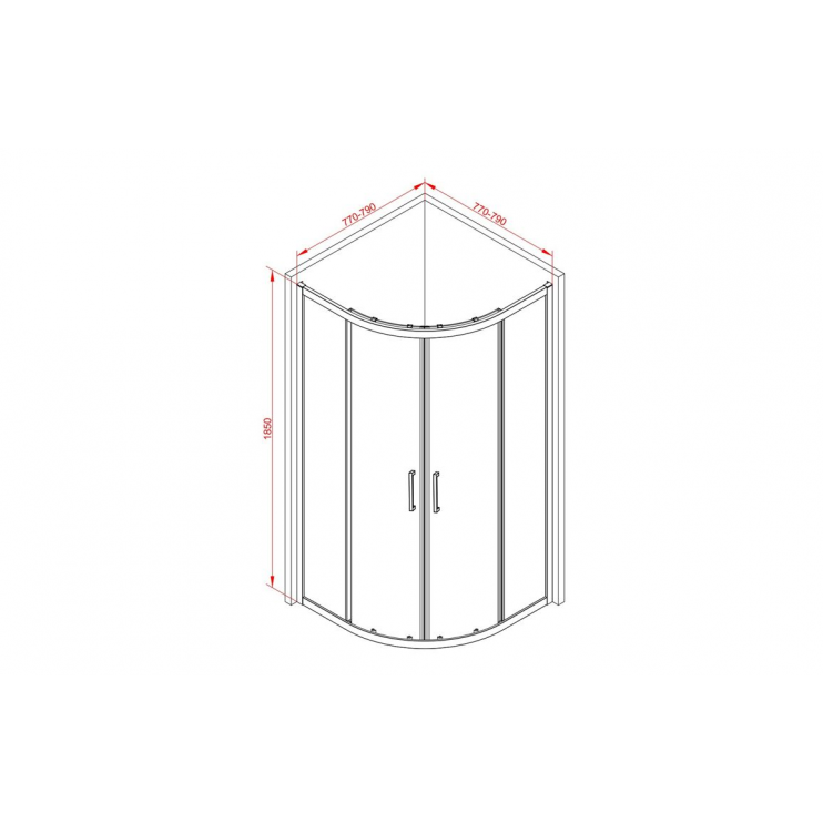 Classix 800mm 2 Door Quadrant - Black