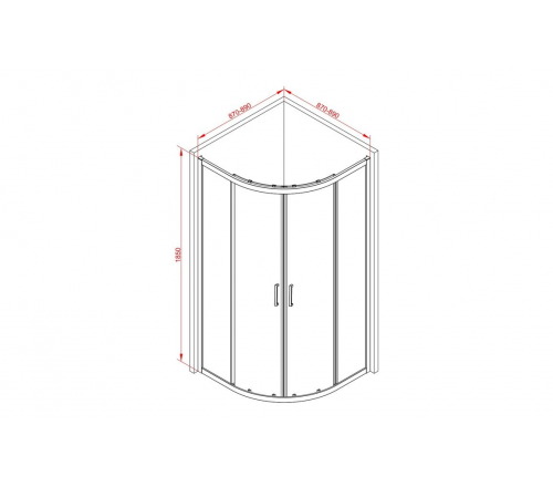 Classix 900mm 2 Door Quadrant - Black