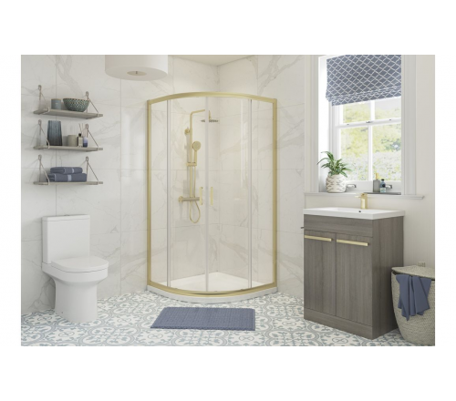 Classix 800mm 2 Door Quadrant - Brushed Brass