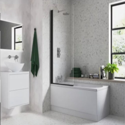Bath Screens Black Frame