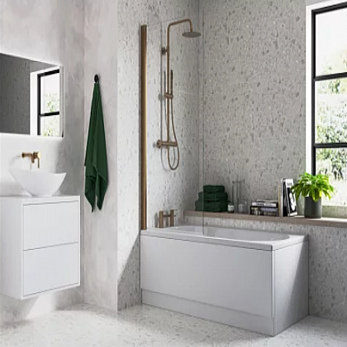 Bath Screens Brushed Bronze Frame